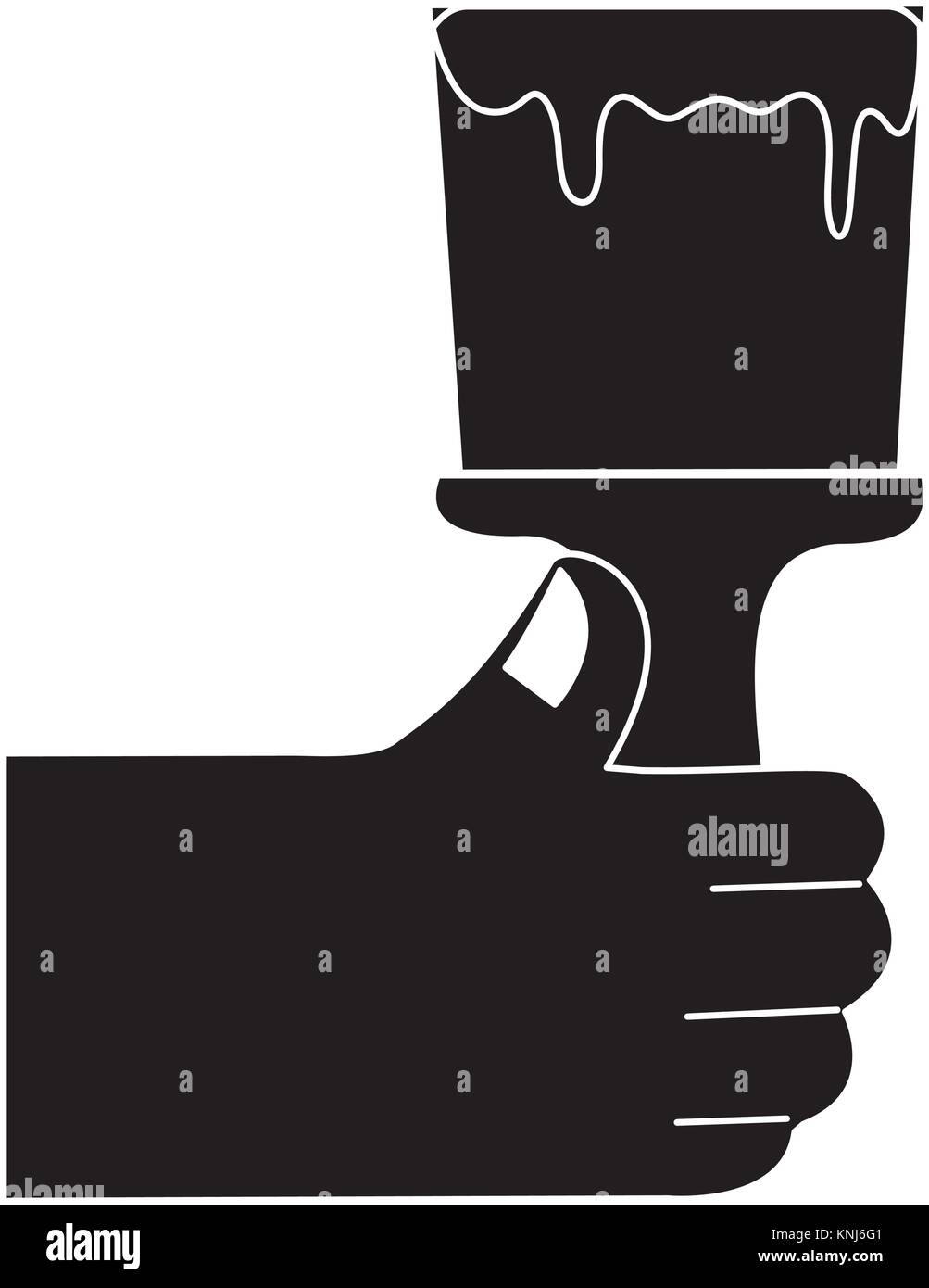 contour hand with brush tool to paint design Stock Vector Image & Art ...