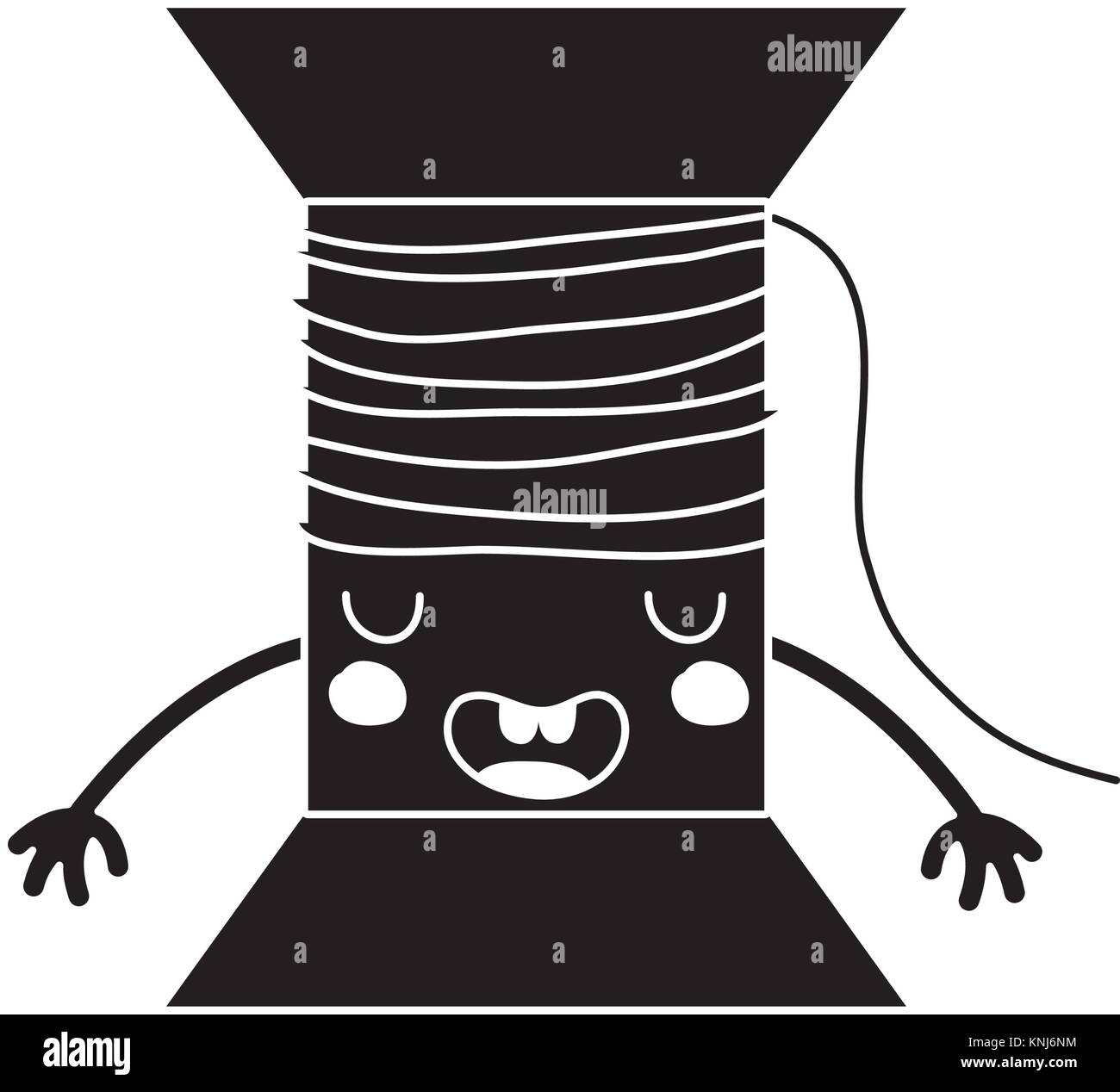 contour kawaii cute funny thread object Stock Vector Image & Art - Alamy