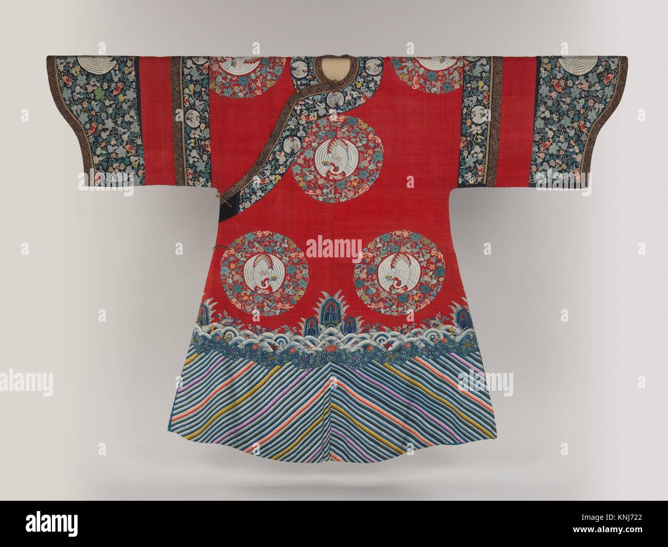 Birthday or Ceremonial Robe with Crane Medallions. Period: Qing dynasty ...