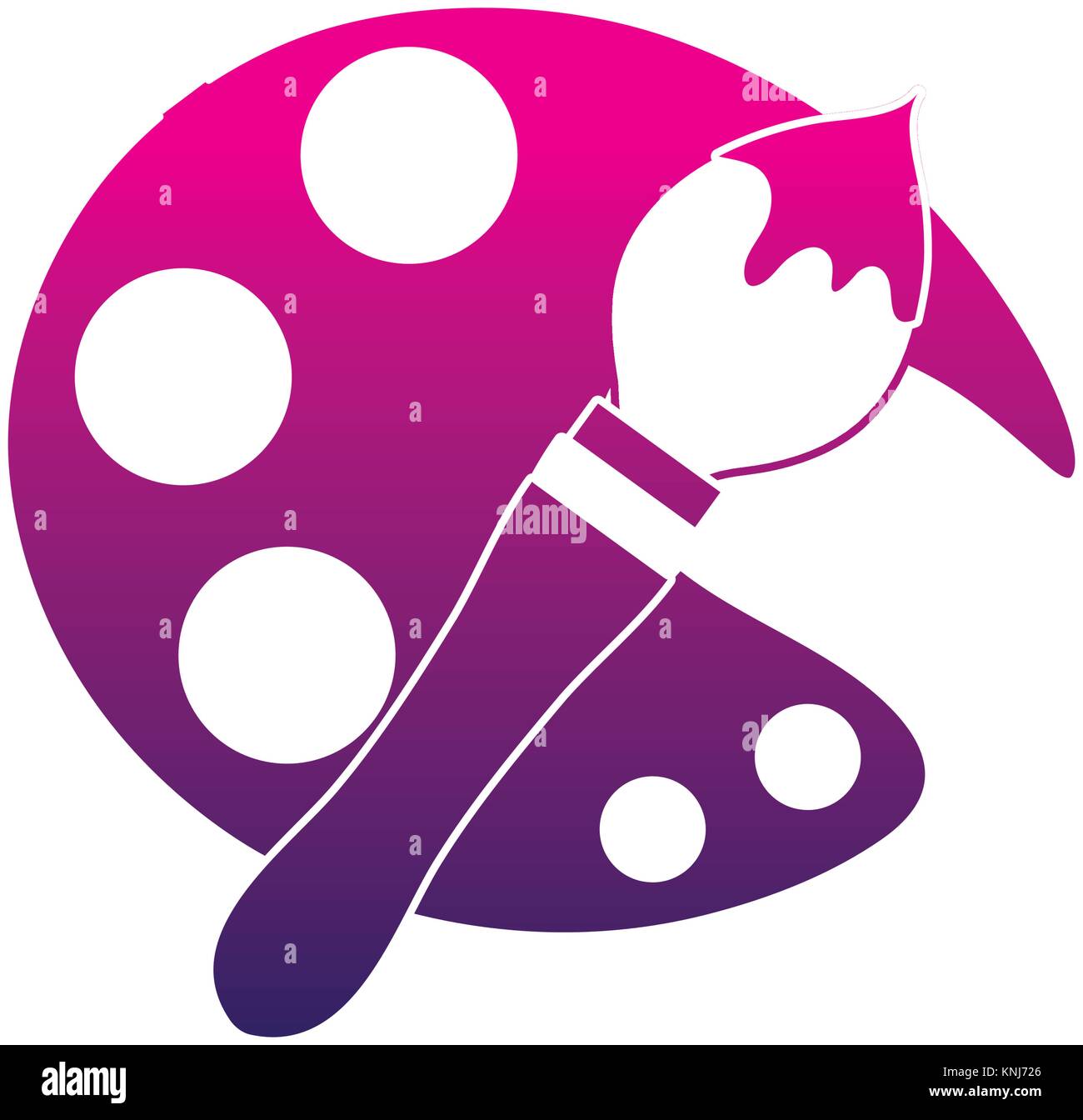Silhouette Palette With Paintbrust Tools Art Design Stock Vector