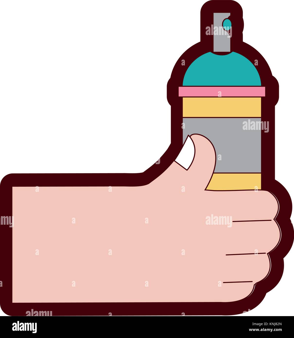line color hand with aerosol spray paint art Stock Vector Image & Art ...