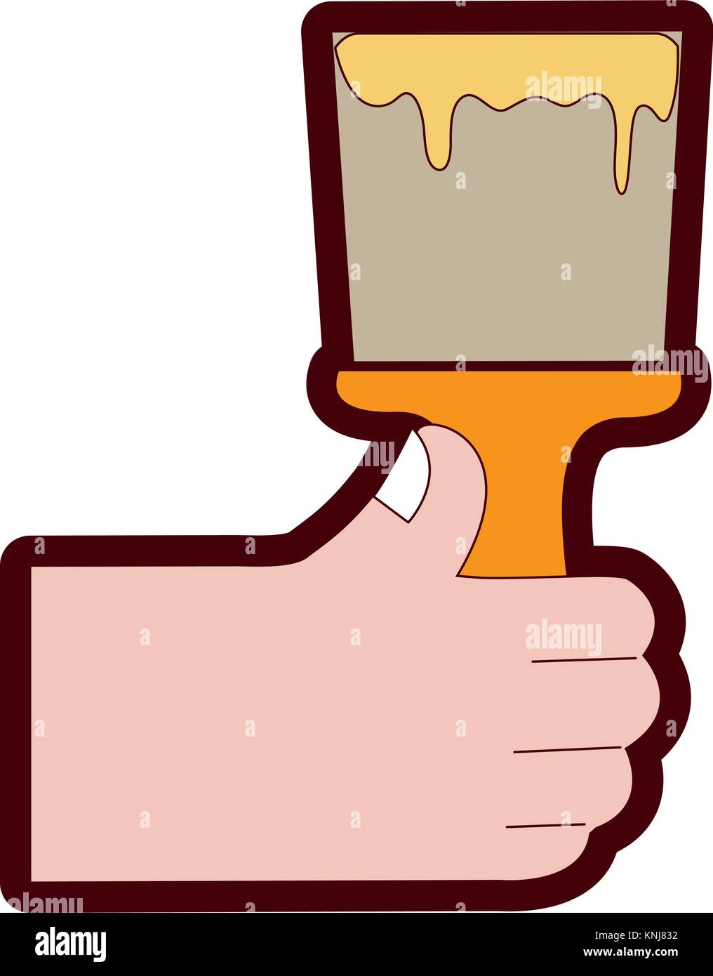 line color hand with brush tool to paint design Stock Vector Image ...