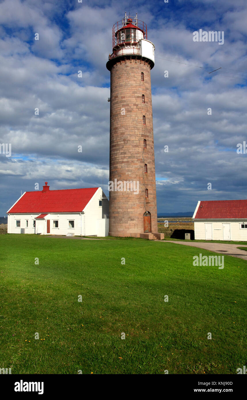 Lista Lighthouse, on the Lista Peninsula, village of Vestbygd, Farsund munincipality, Norway Stock Photo
