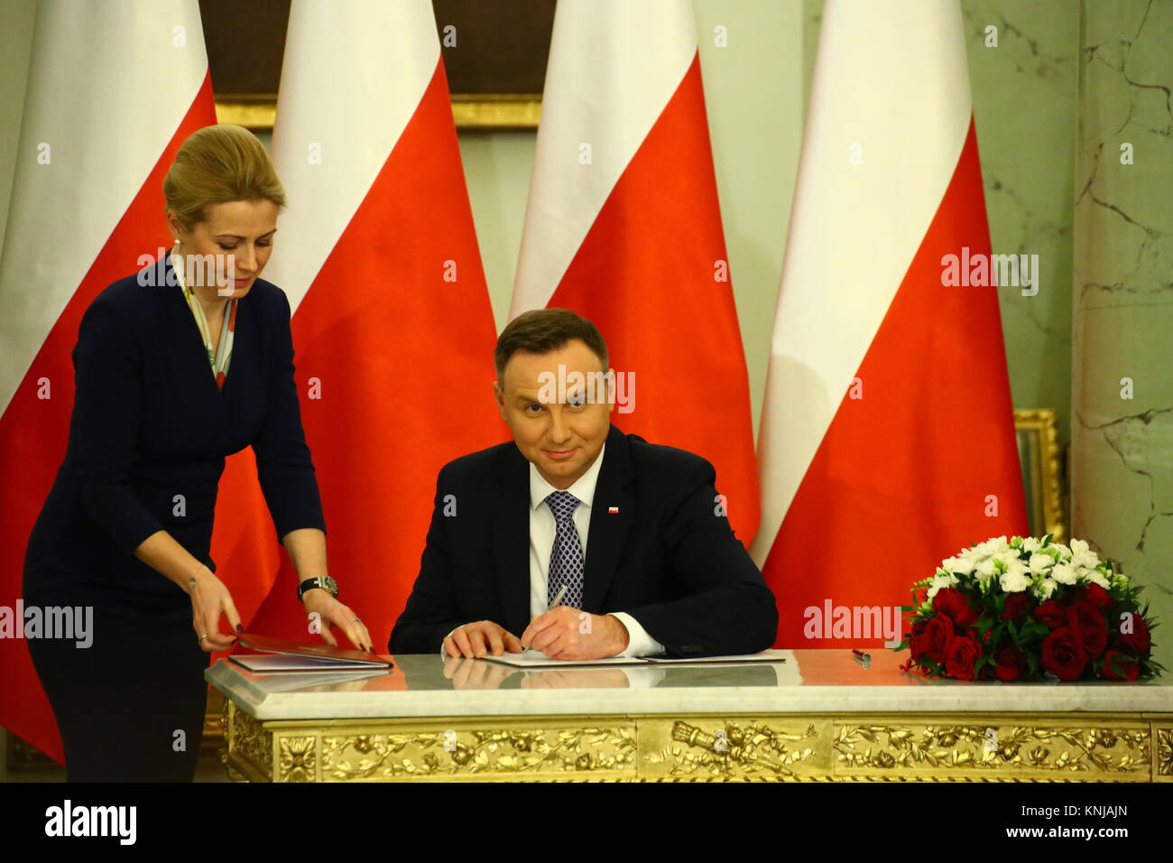 Warsaw, Poland. 11th Dec, 2017. President Duda appoints new Prime Minister Mateusz Morawiecki and new Council of Ministers with ceremony at Presidential Palace. Former Prime Minister Beata Szydlo declared her official dismission on Friday. Credit: Jakob Ratz/Pacific Press/Alamy Live News Stock Photo