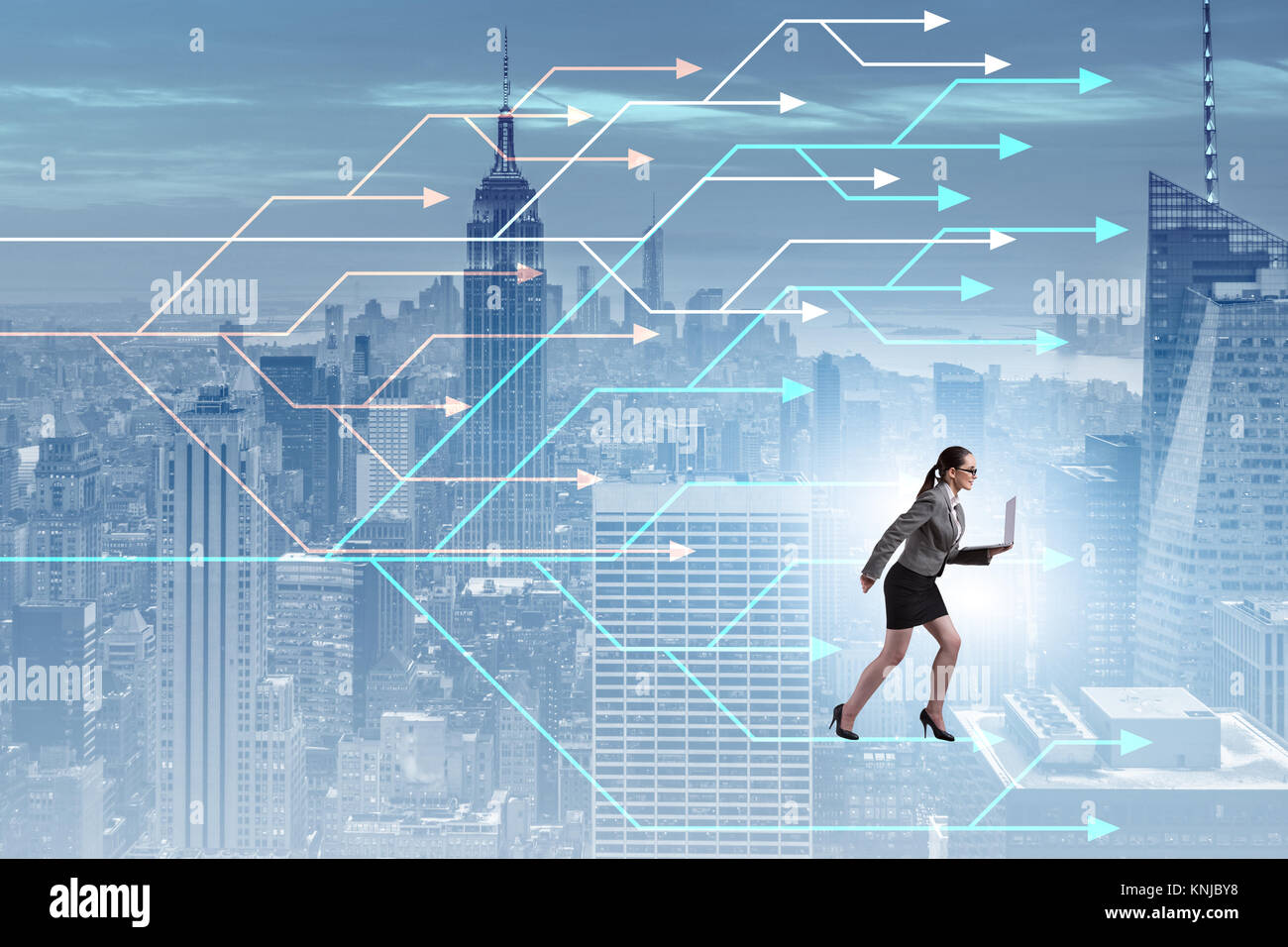 Businessman Choosing Different Career Paths In Business Stock Photo Alamy
