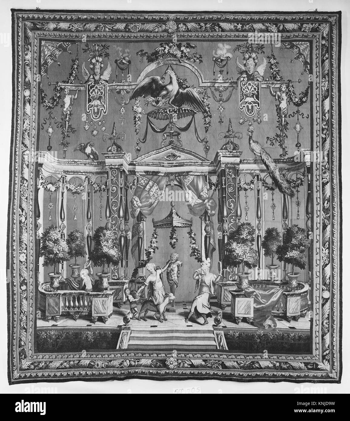 The Offering to Pan from a set of the Berain Grotesques. Designer: Jean-Baptiste Monnoyer (French, Lille 1636-1699 London); Maker: Workshop of Stock Photo