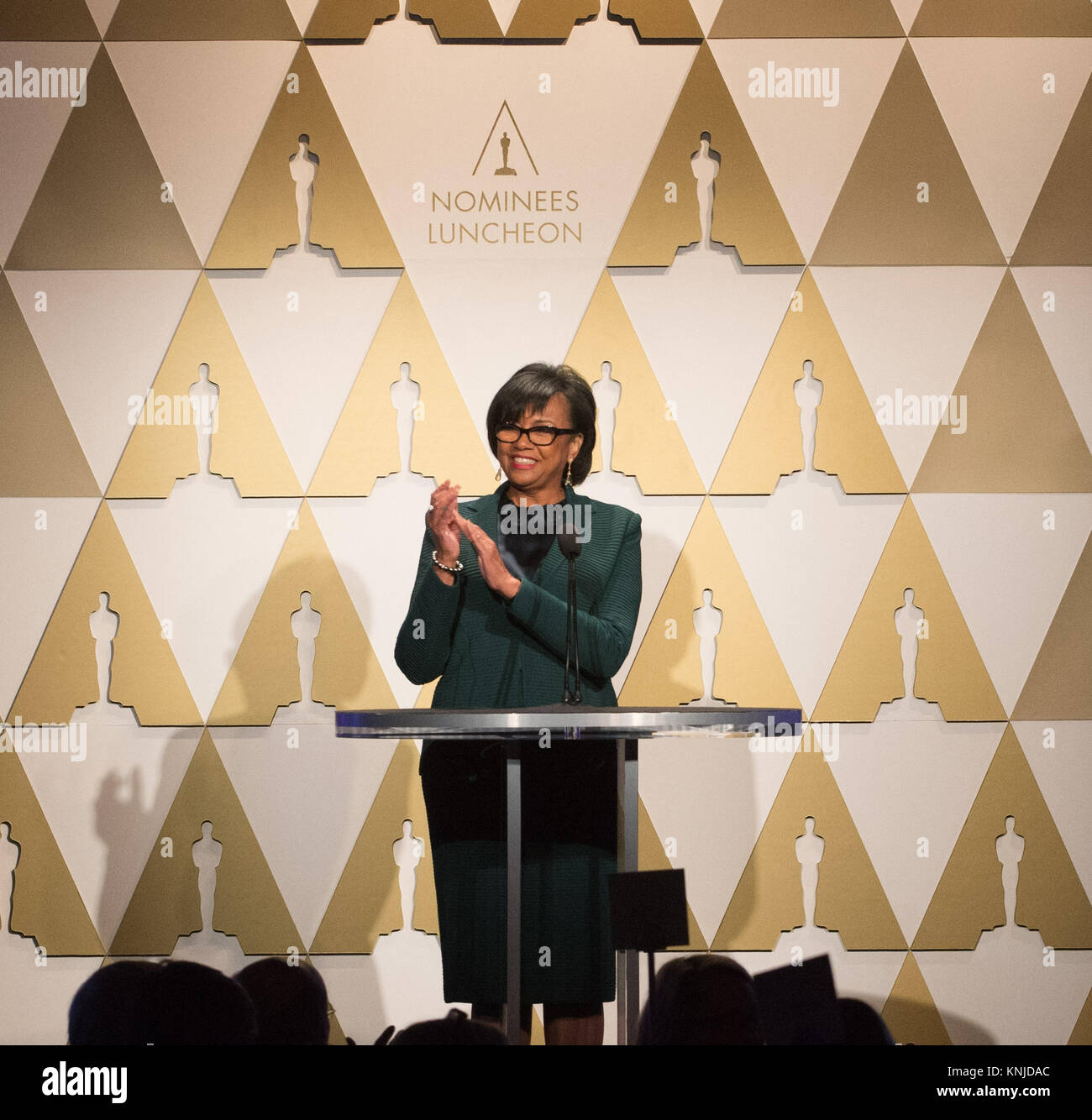 HOLLYWOOD, CA - FEBRUARY 02: Nominees Luncheon at the Beverly Hilton, February 2, 2015 for the 87th Oscars for outstanding film achievements of 2014 which will be presented on Sunday, February 22, 2015, at the Dolby Theatre and televised live by the ABC Television Network on February 22, 2015 in Hollywood, California.    People:  Academy President Cheryl Boone Stock Photo