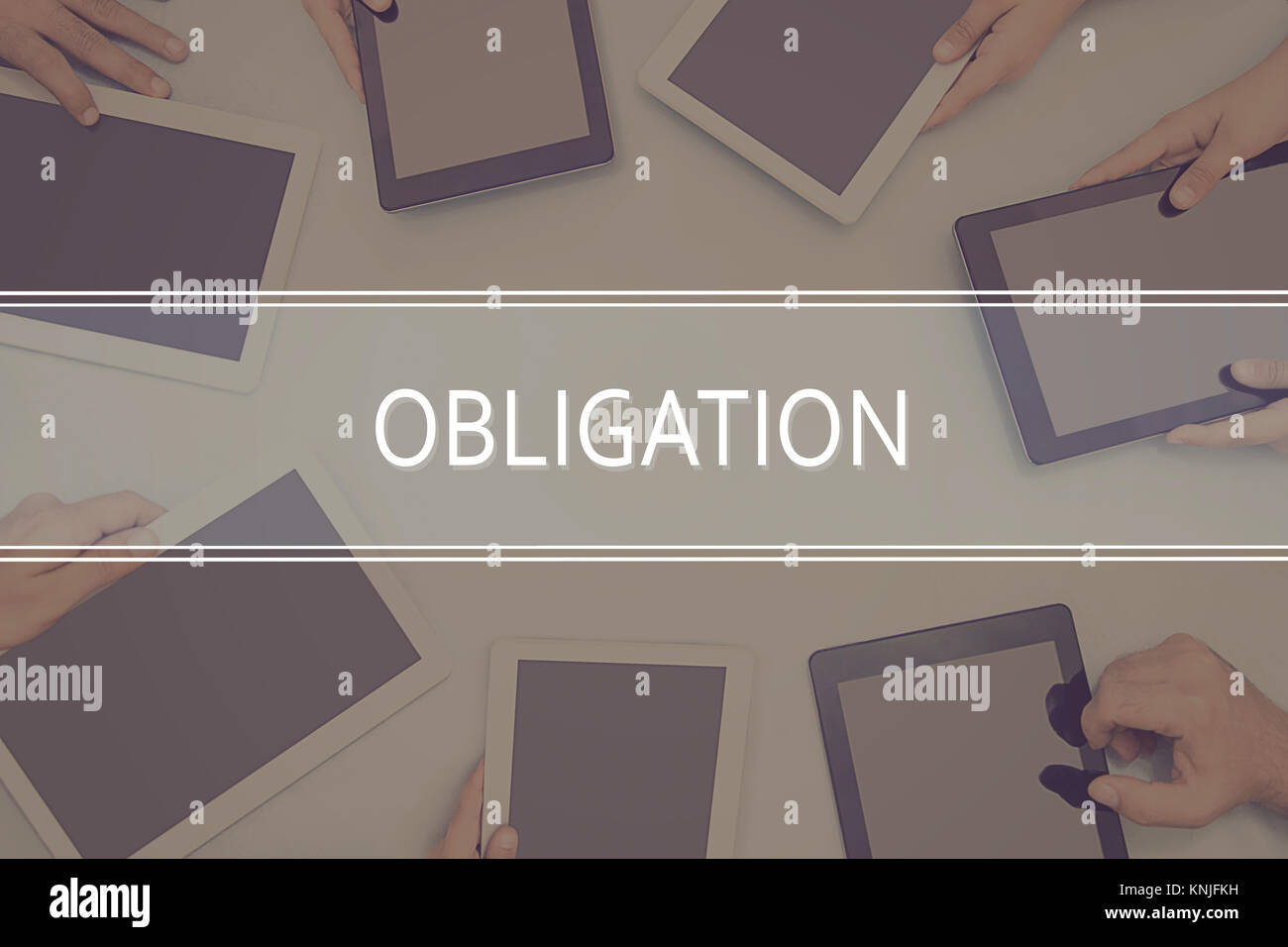 OBLIGATION CONCEPT Business Concept. Stock Photo