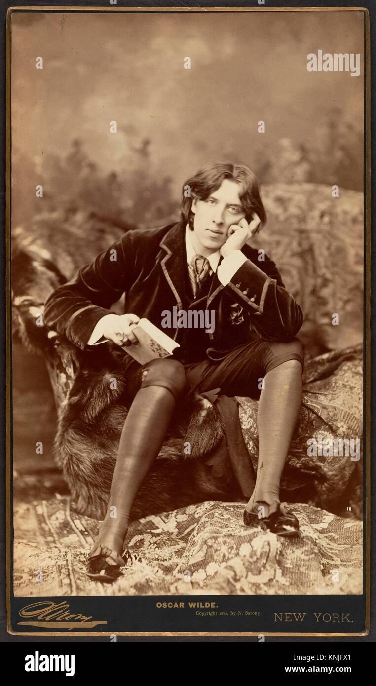 Oscar Wilde. Artist: Napoleon Sarony (American (born Canada), Quebec 1821-1896 New York); Date: 1882; Medium: Albumen silver print; Dimensions: Stock Photo