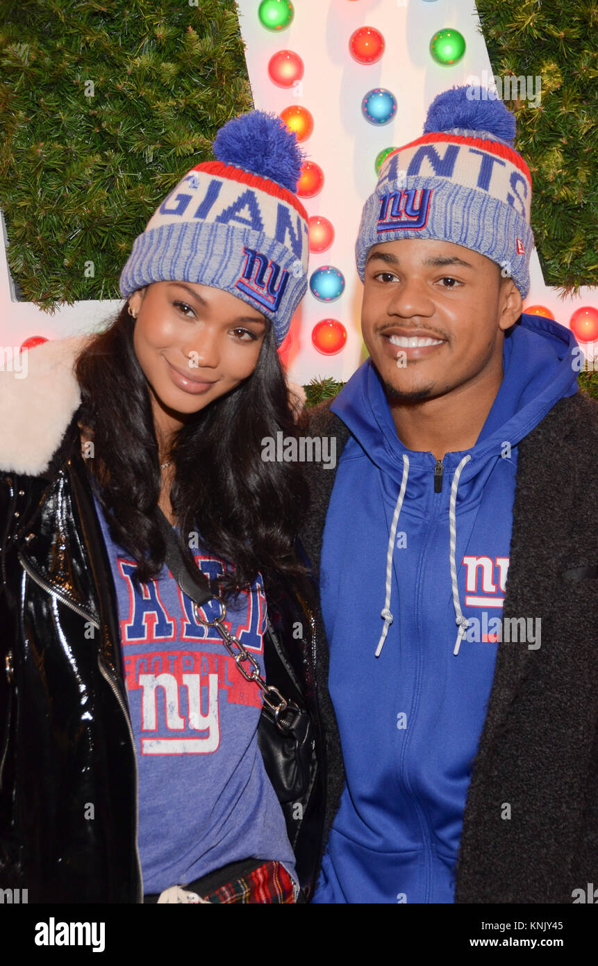 New York, NY, USA. 12th Dec, 2017. Sterling Shepard and Chanel Iman