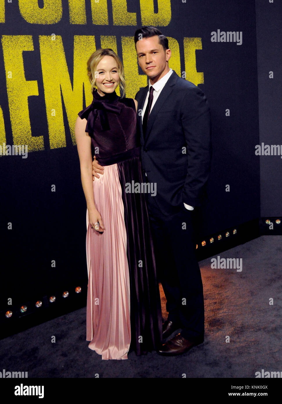 Hollywood, USA. 12th Dec, 2017. (L-R) Actress Kelley Jakle and actor Mark Hapka attend the premiere of Universal Pictures' 'Pitch Perfect 3' at the Dolby Theatre on December 12, 2017 in Hollywood, California. Credit: Barry King/Alamy Live News Stock Photo
