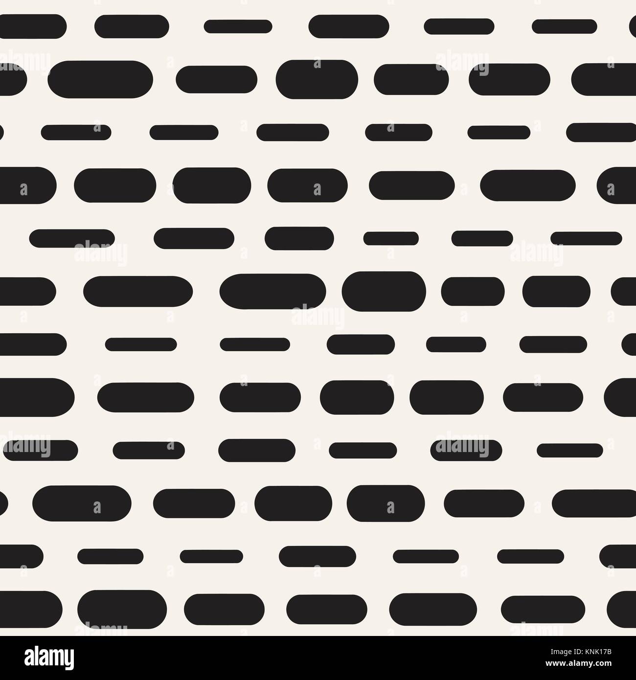 Black and White Irregular Rounded Dashed Lines Pattern. Modern Abstract ...