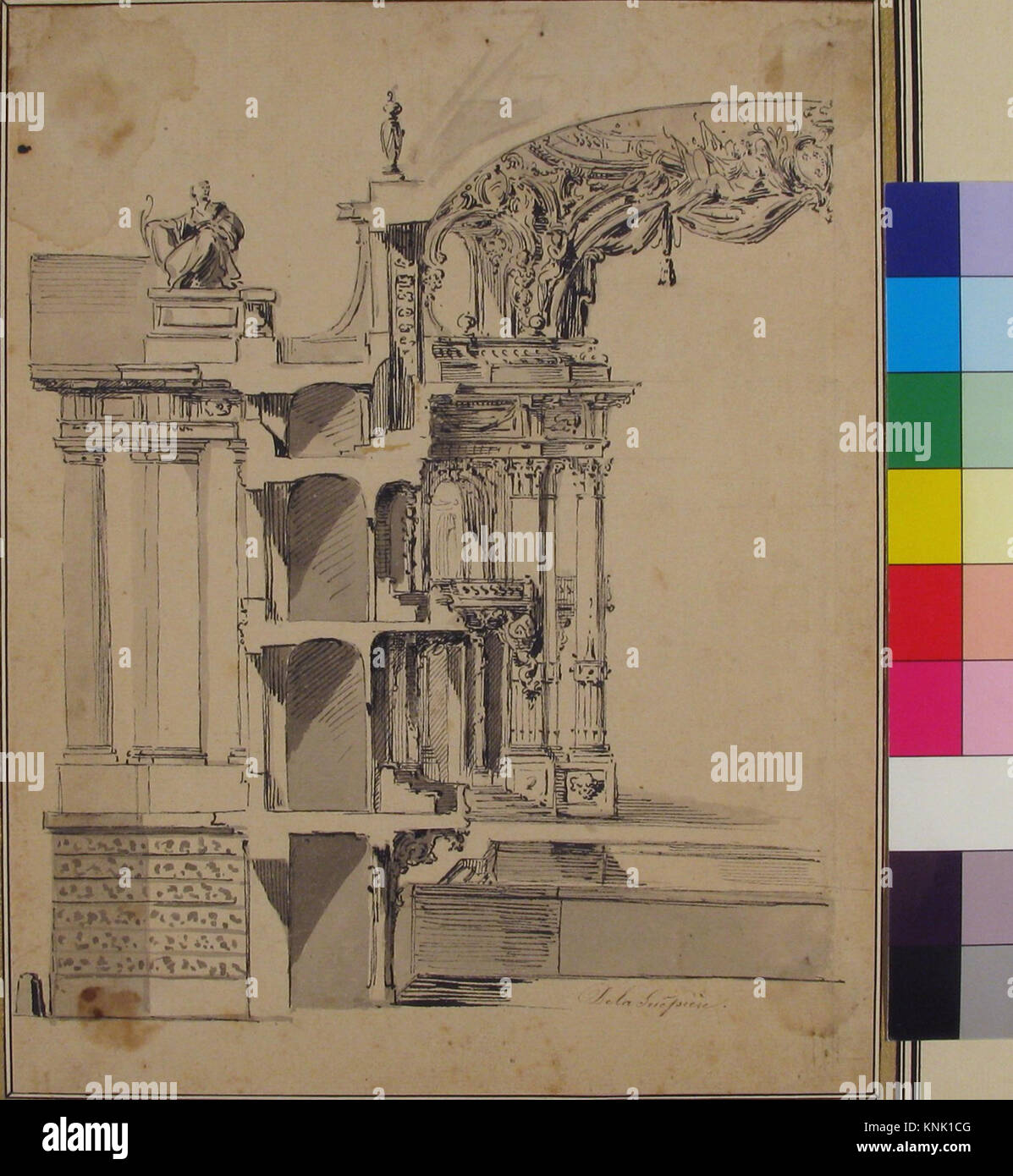 Design for the Proscenium Arch of an Opera house and the Section ...