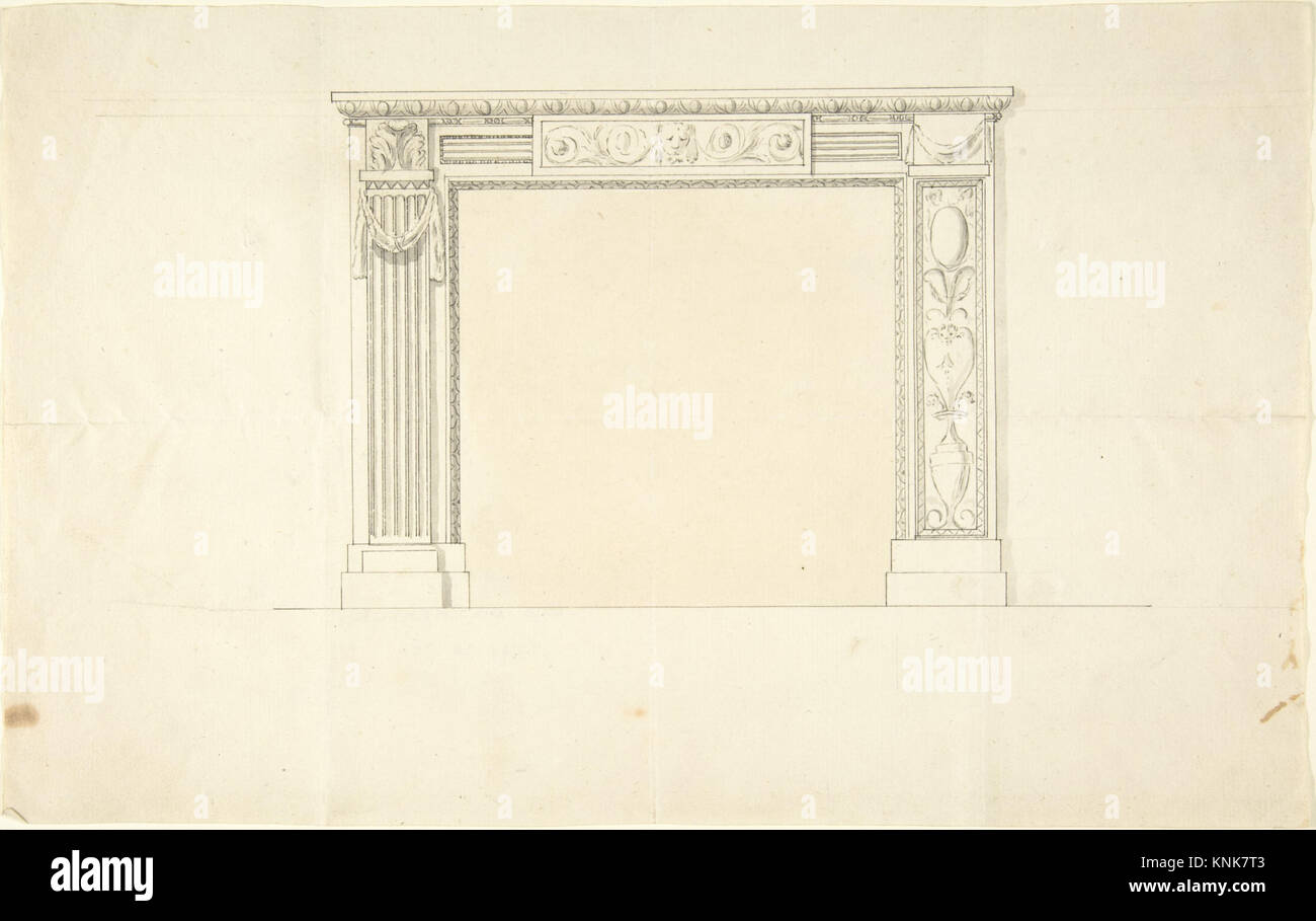 Design for a Chimneypiece,  Sir William Chambers (British (born Sweden), Göteborg 1723–1796 London), 1740-96 Stock Photo