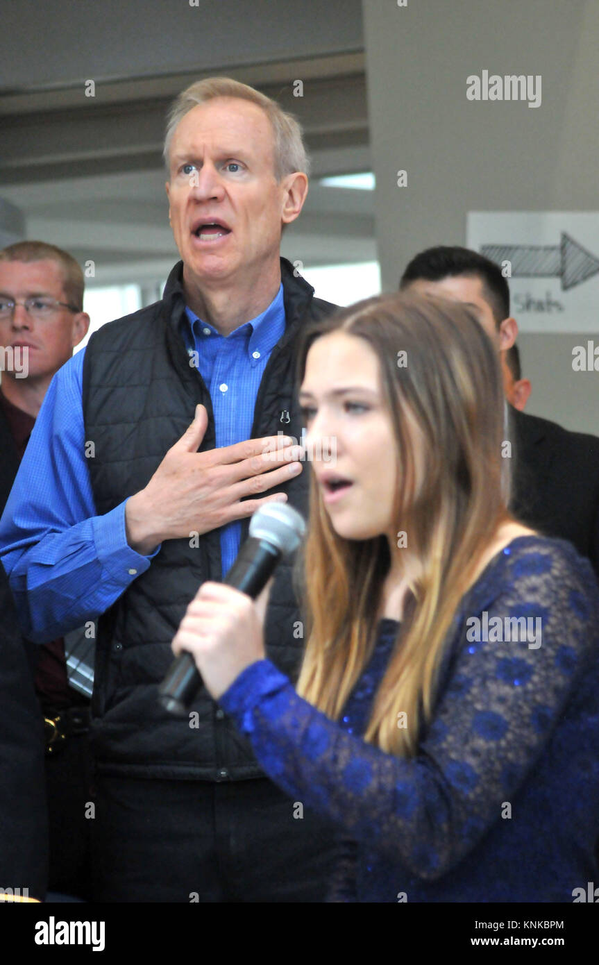 Illinois Governor Bruce Rauner attends Edward Hines Jr. VA Hospital for