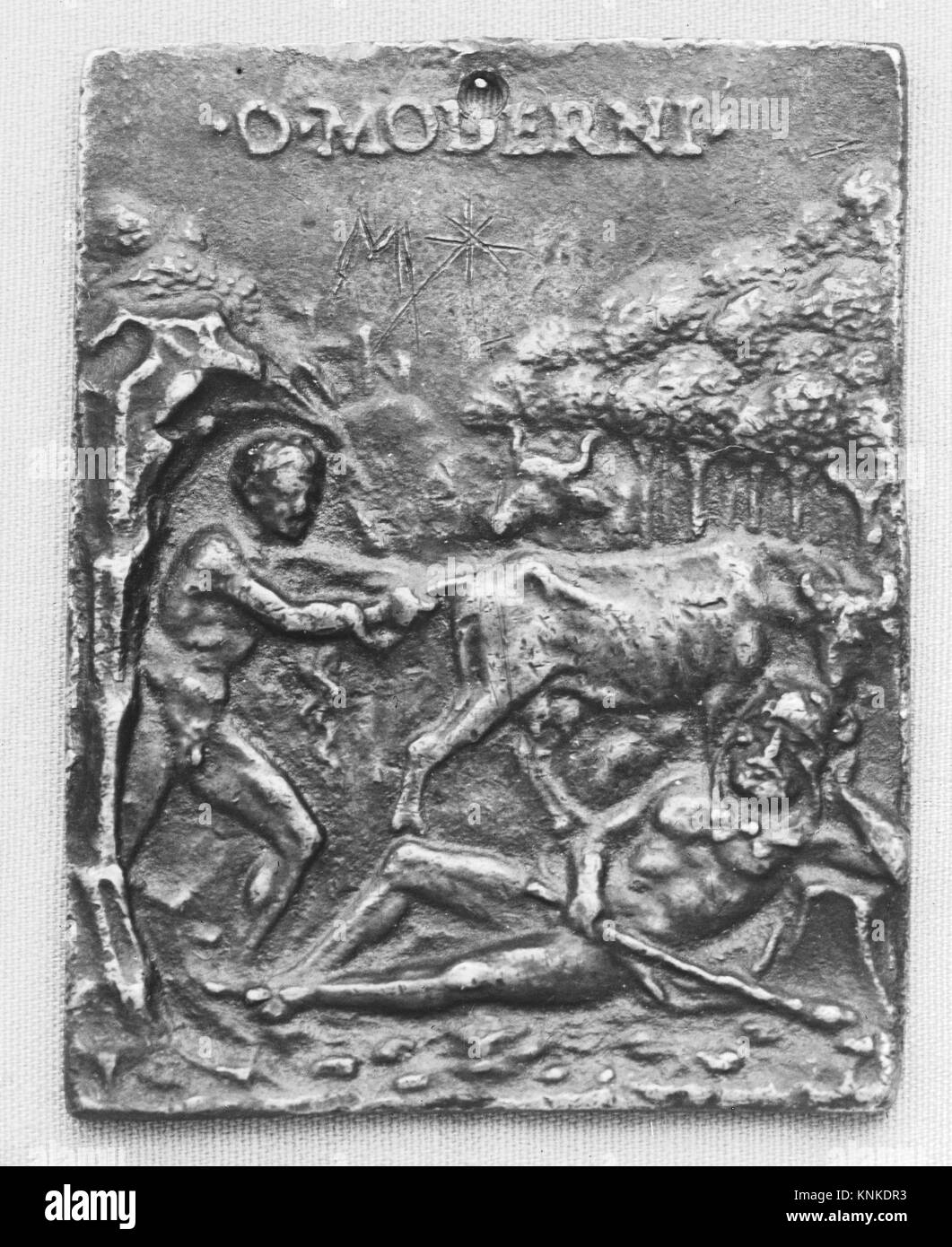 Cacus Stealing the Oxen of Hercules. Artist: Moderno (Galeazzo Mondella) (Italian, Verona 1467-1528 Verona); Date: 16th century; Culture: Italian; Stock Photo