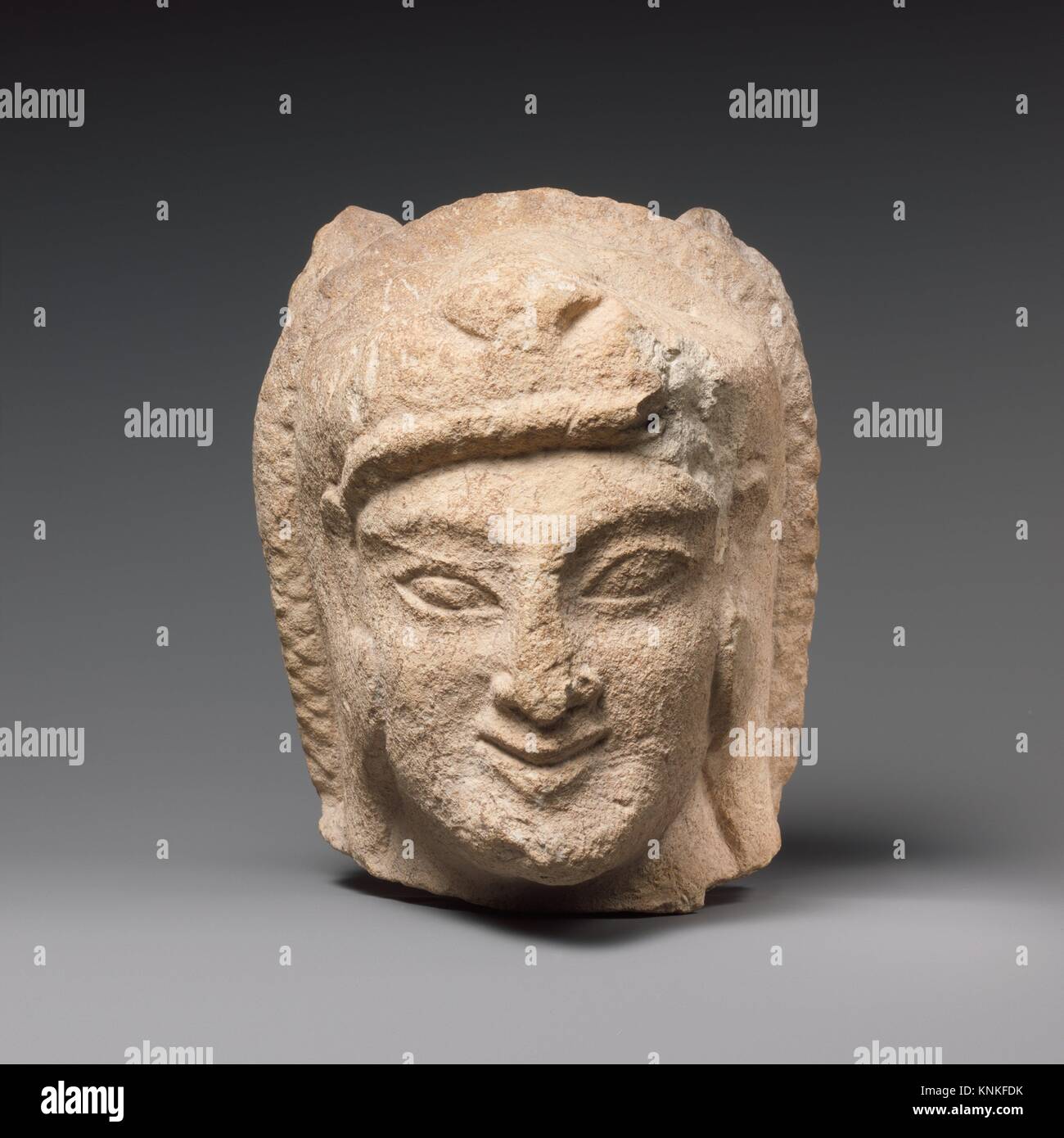 Limestone head of Herakles. Period Archaic; Date 6th century B.C