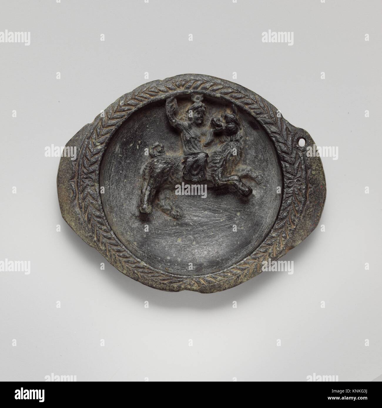 Steatite dish. Period: Late Hellenistic or Early Imperial; Date: ca. 1st century B.C.-1st century A.D; Culture: Egyptian, Ptolemaic or Roman; Medium: Stock Photo