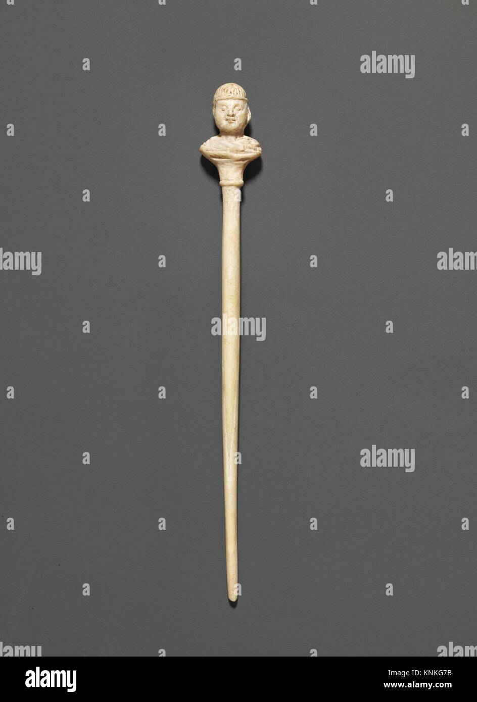 Bone pin. Period: Imperial; Date: 1st-4th century A.D; Culture: Roman, Cypriot; Medium: Bone; Dimensions: length 4 1/8in. (10.5cm); Classifications: Stock Photo