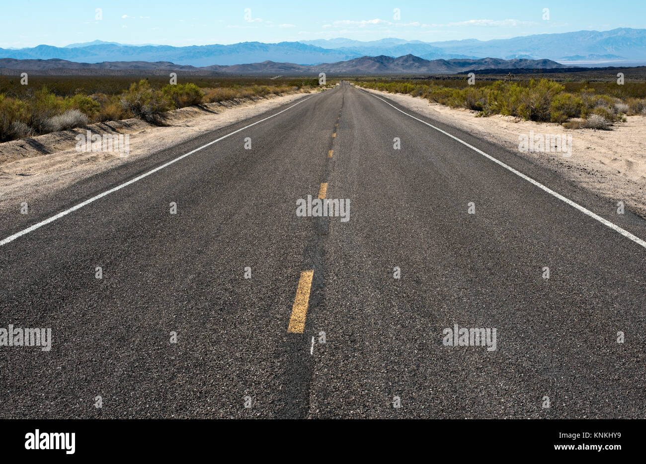 Kelbaker Road towards Kelso in the Mojave Desert National Preserve