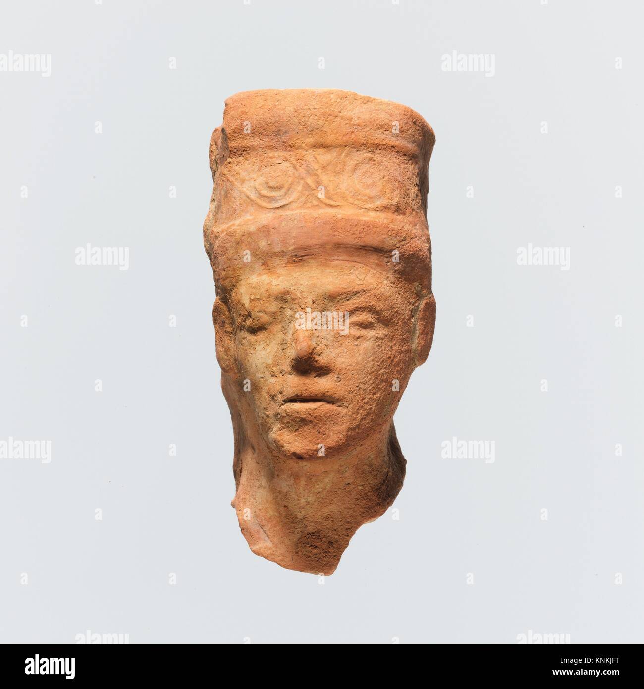 Terracotta head of a woman. Period Archaic; Date 6th century B.C