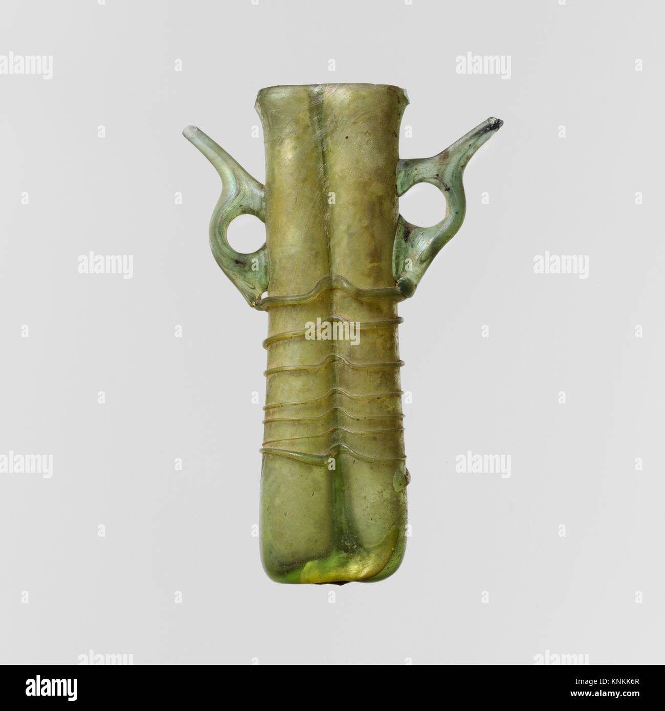 Glass Double Cosmetic Flask Kohl Tube Period Late Imperial Date 4th Century A D Culture