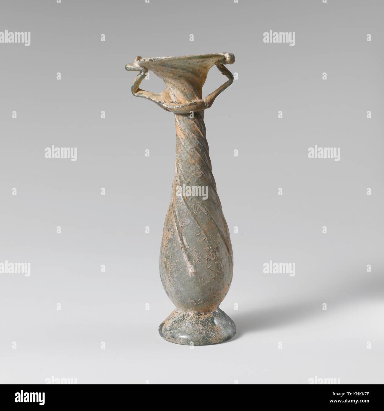 Glass cosmetic flask (kohl tube). Period Late Imperial; Date 3rd4th