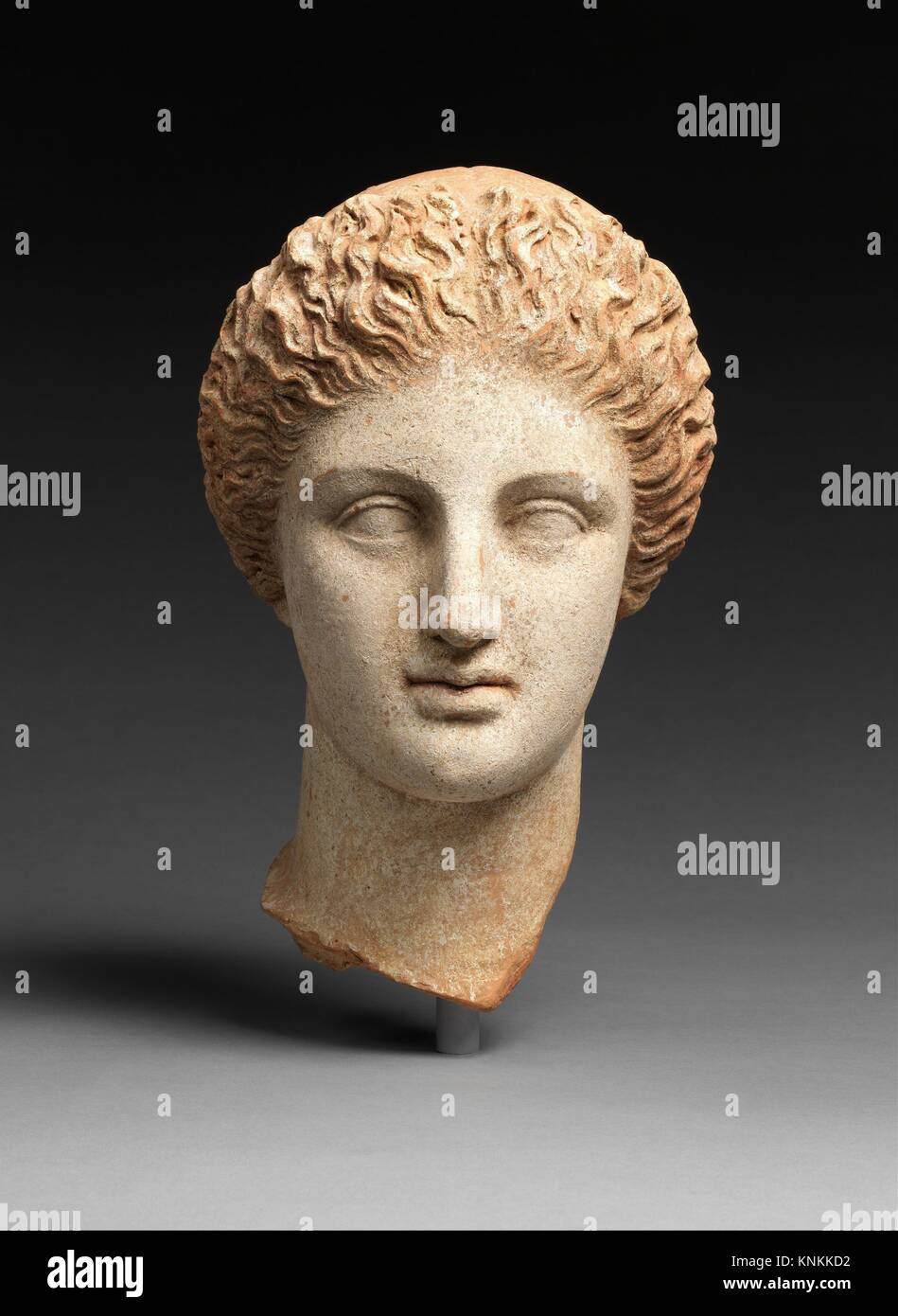 Terracotta head of a woman. Date late 4th century B.C; Culture Greek
