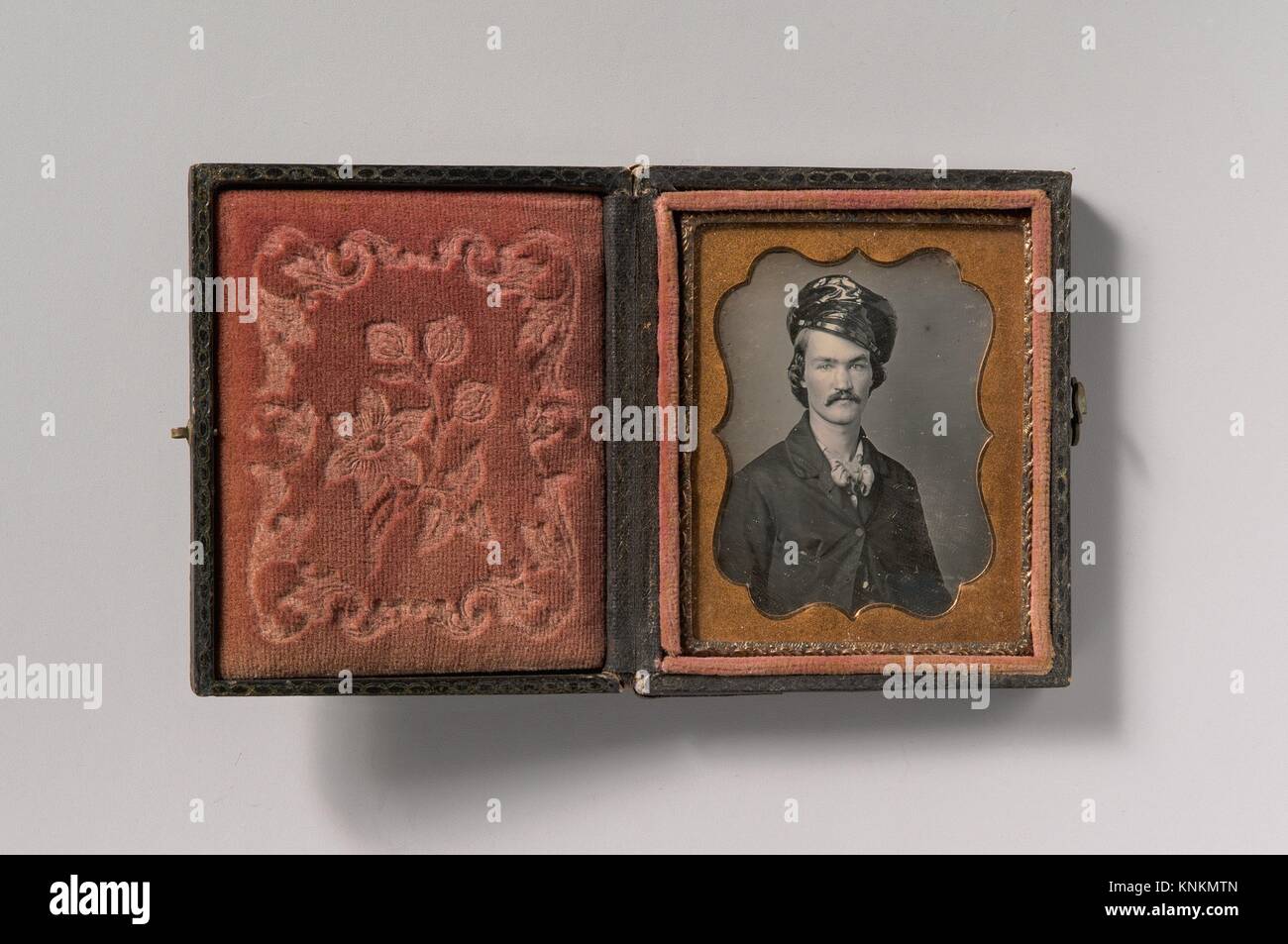 [Man with Mustache Wearing Oilskin Hat]. Artist Edward M. Tyler