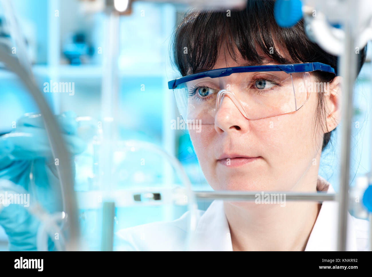 Scientist works in laboratory Stock Photo