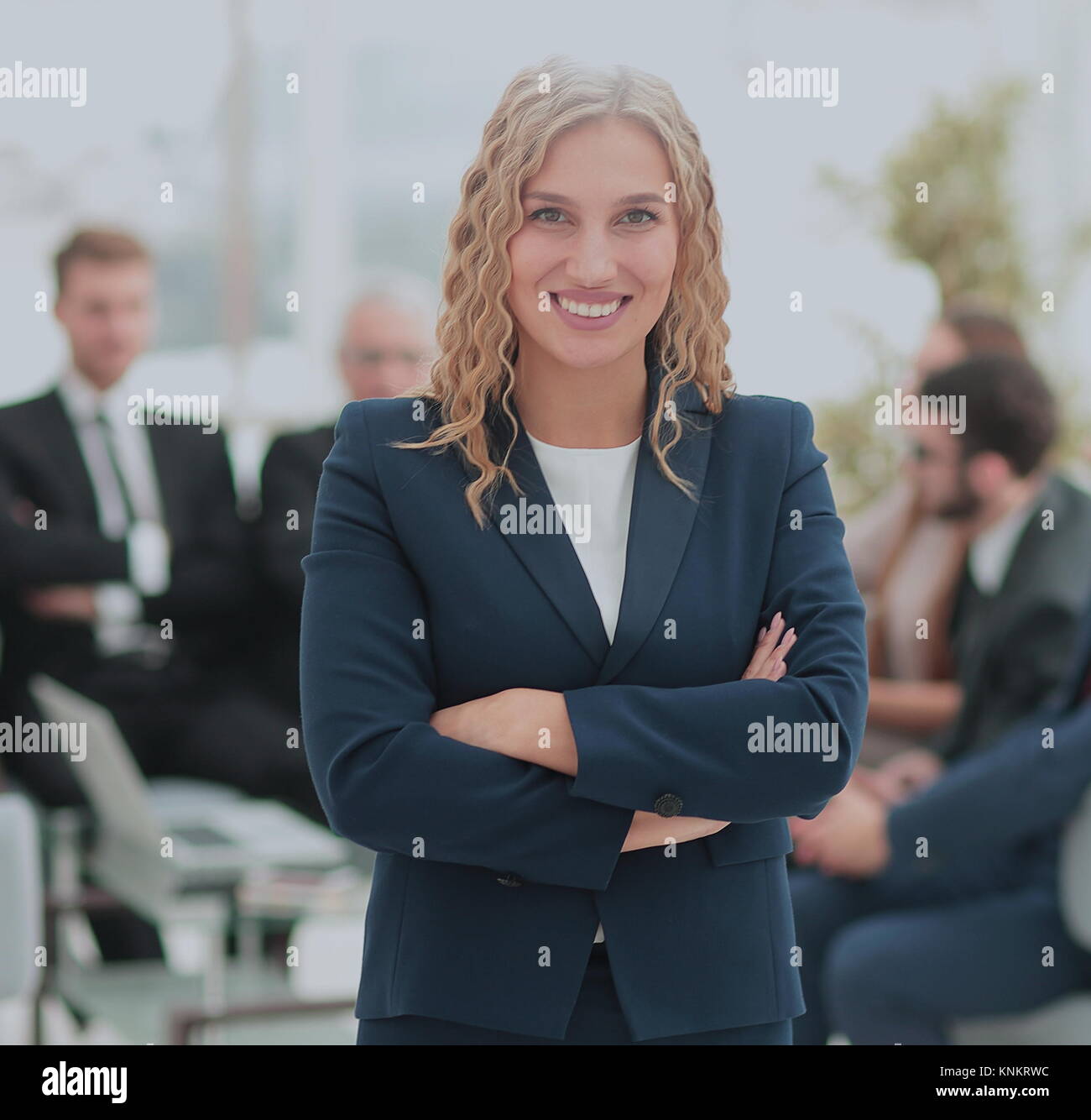 Portrait of happy smiling business woman Stock Photo - Alamy