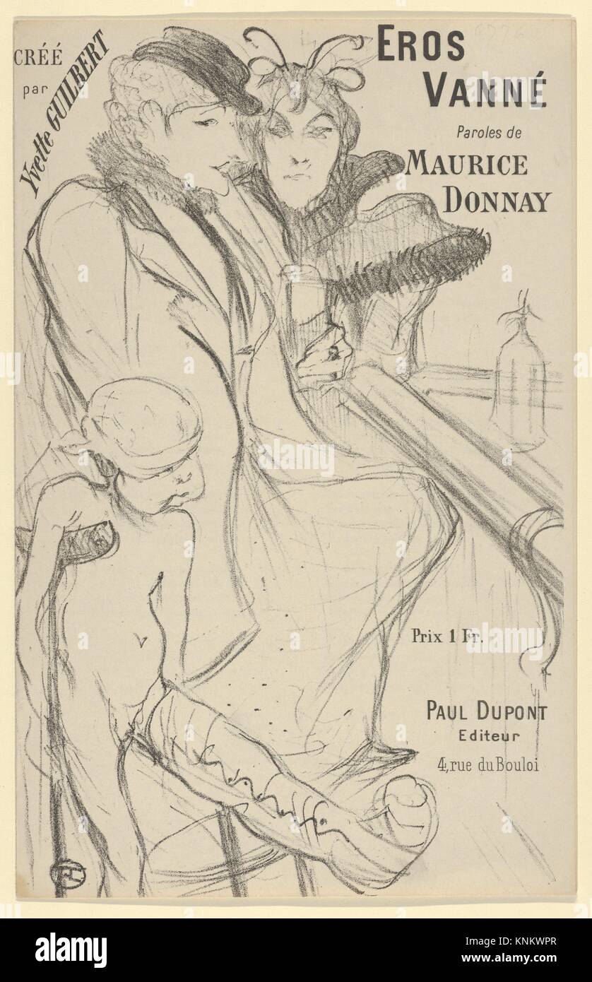 Eros Vanquished. Artist: Henri de Toulouse-Lautrec (French, Albi 1864-1901 Saint-André-du-Bois); Publisher: Paul Dupont (French); Date: 1894; Medium: Stock Photo