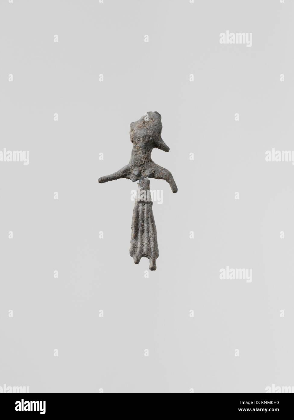 Lead figure of a woman. Period Archaic; Date late 7thearly 6th