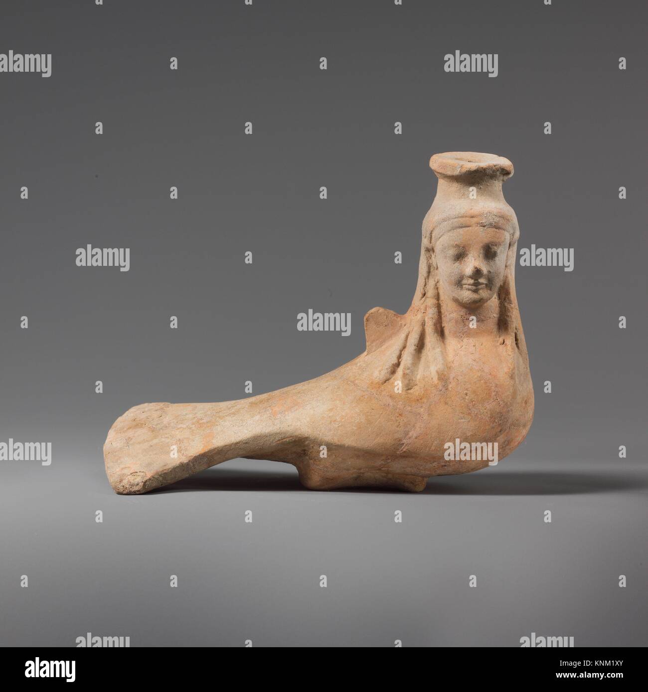 Terracotta vase in the form of a siren. Period Archaic; Date ca. 550