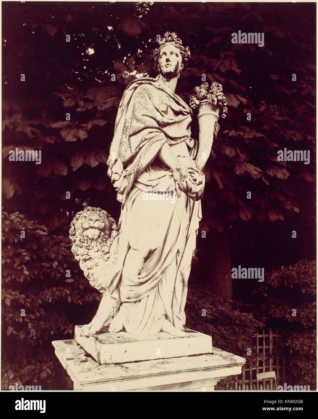 Versailles, La Terre par Massou. Artist: Eugène Atget (French, Libourne 1857-1927 Paris); Date: 1922-23; Medium: Albumen silver print from glass Stock Photo