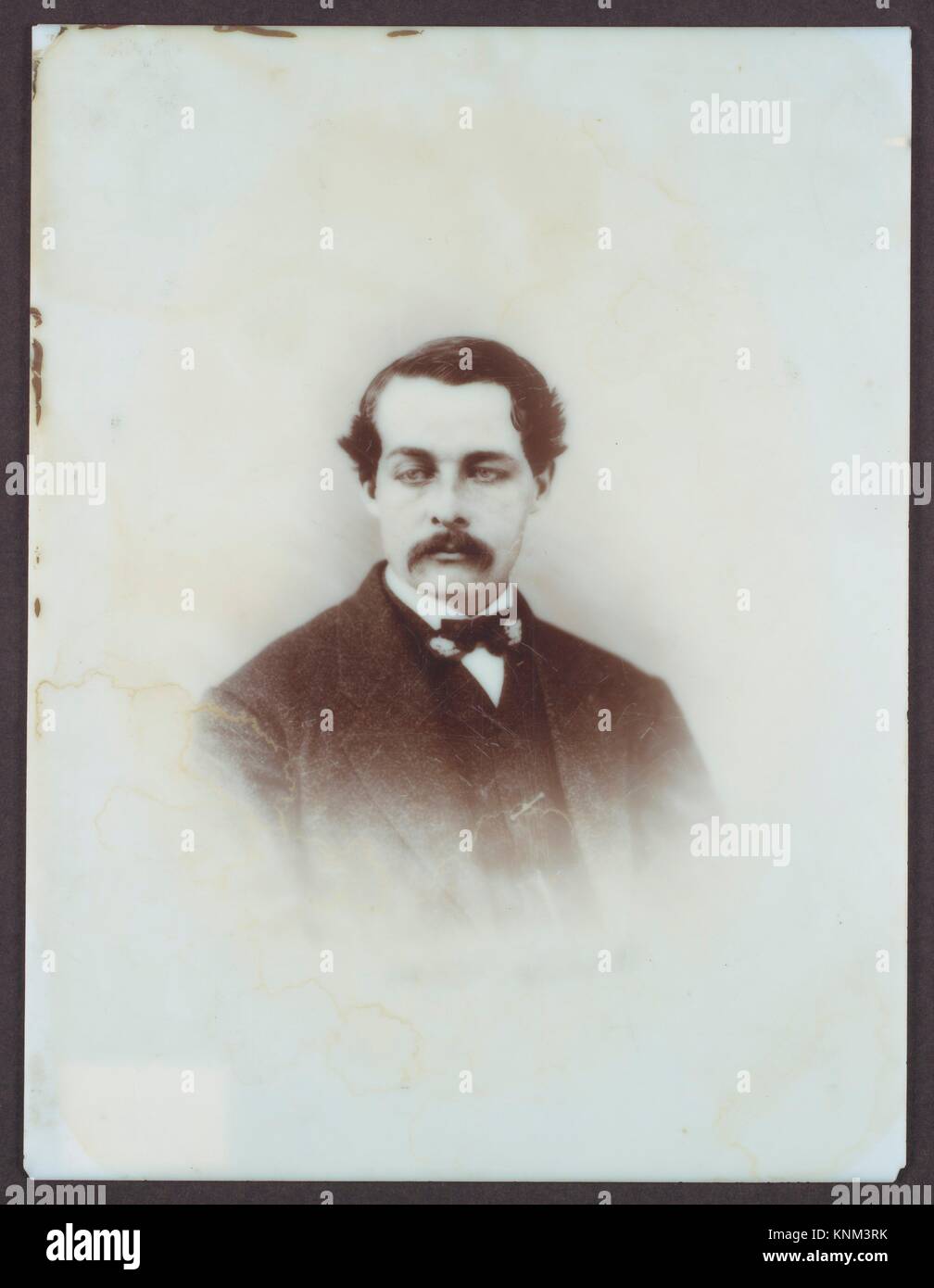 [Man with Moustache]. Artist: Unknown (American); Date: 1870s-80s; Medium: Opaltype; Classification: Photographs Stock Photo