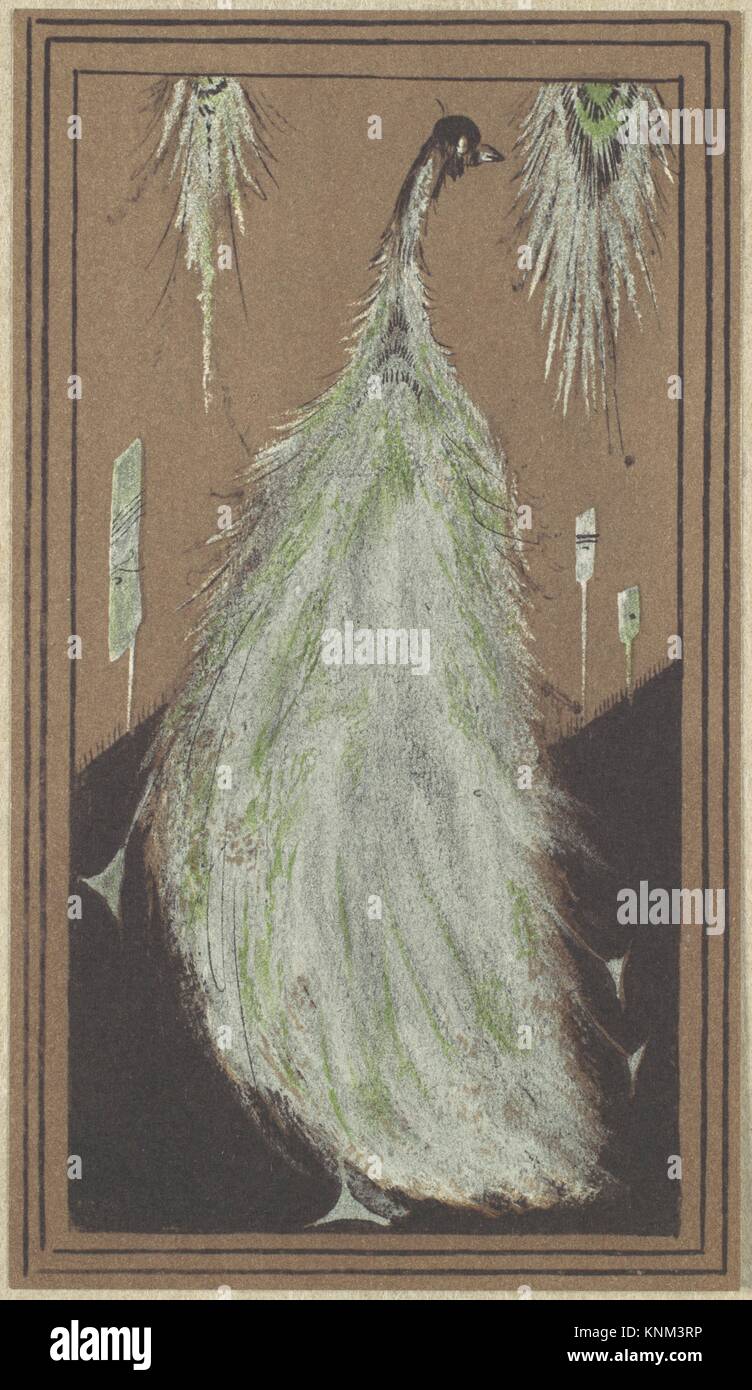 [Peacock]. Artist: Frederick H. Evans (British, London 1853-1943 London); Date: 1925; Medium: Lithograph; Classification: Prints Stock Photo