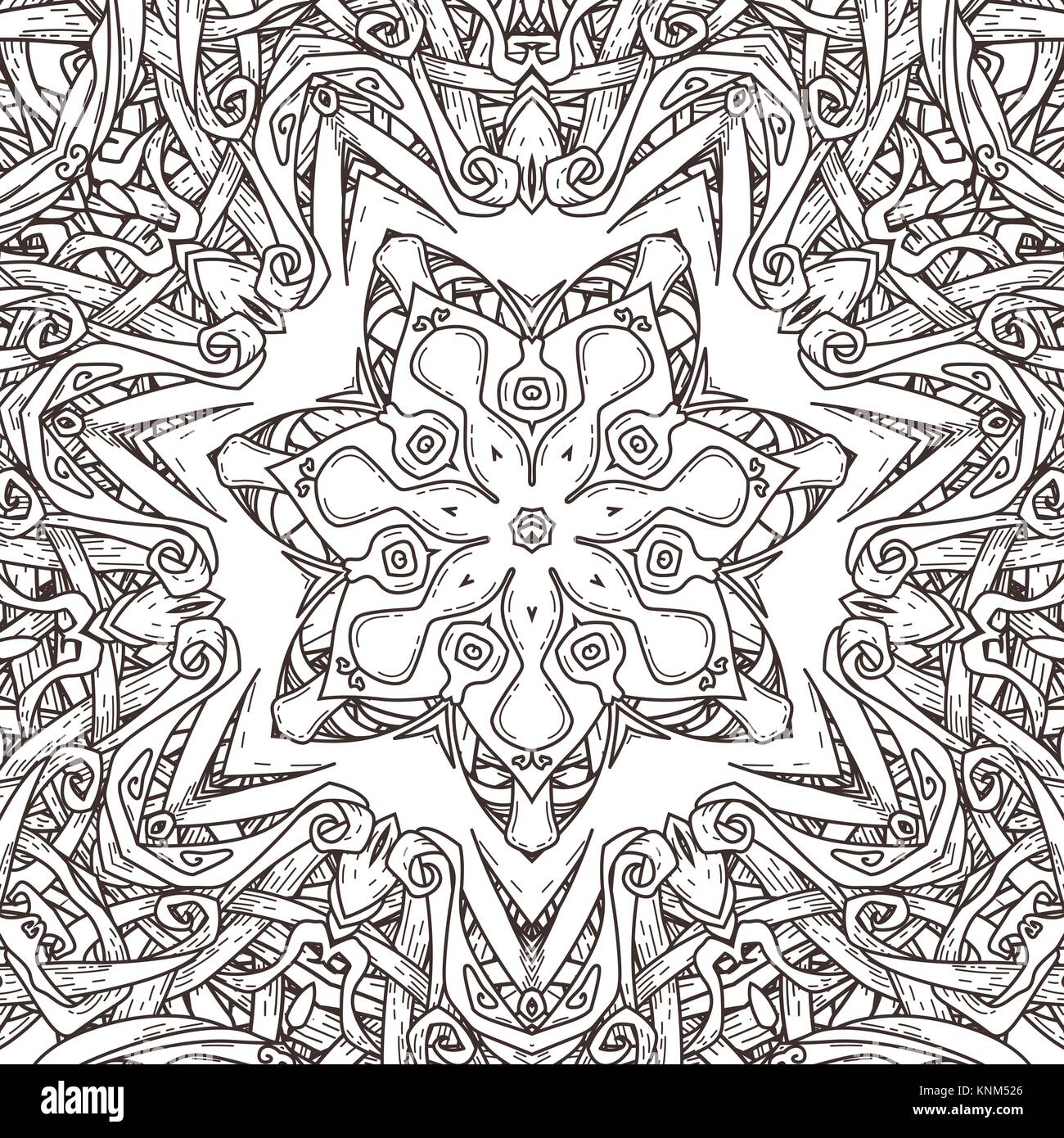 Vector seamless pattern in mandala style. Endless ornate ornament for ...