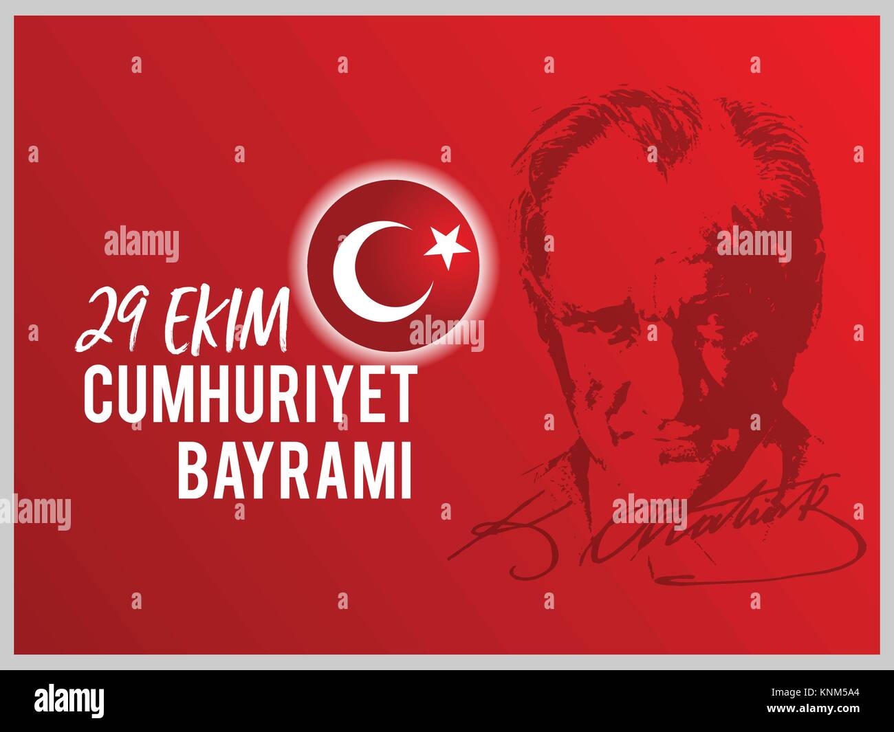 vector illustration 29 ekim Cumhuriyet Bayrami, Republic Day Turkey Stock Vector