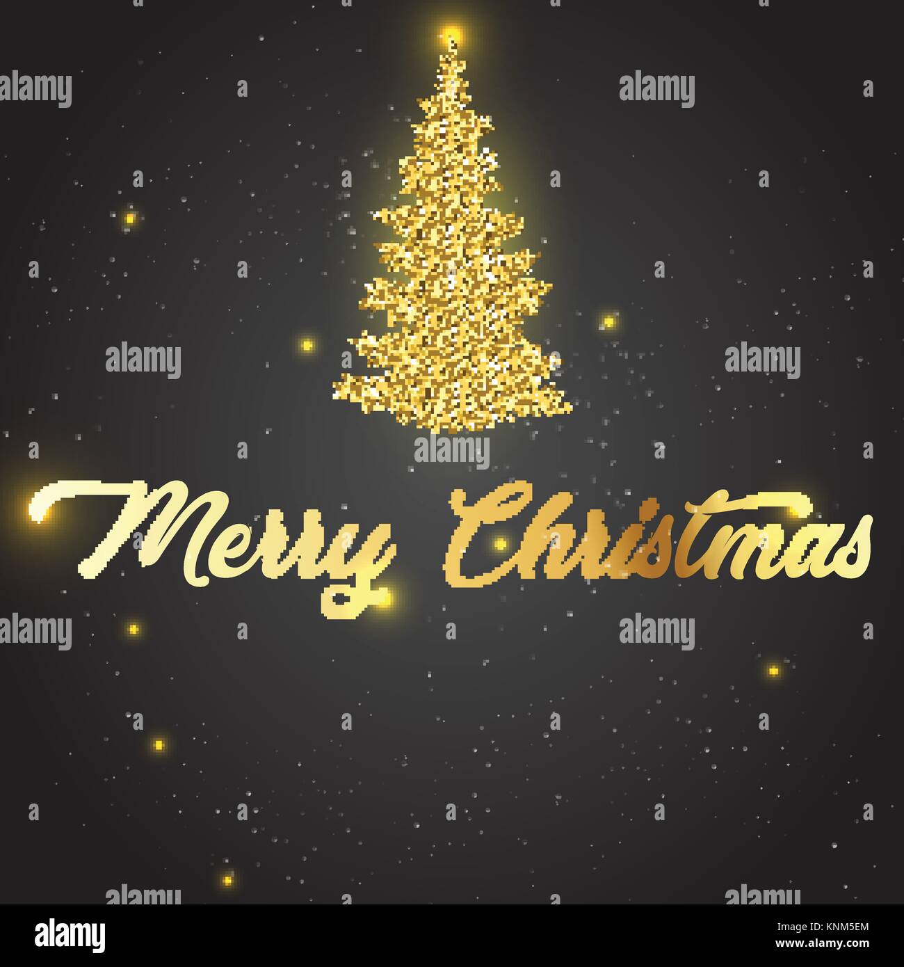 Golden text on black background. Merry Christmas and Happy New Year ...