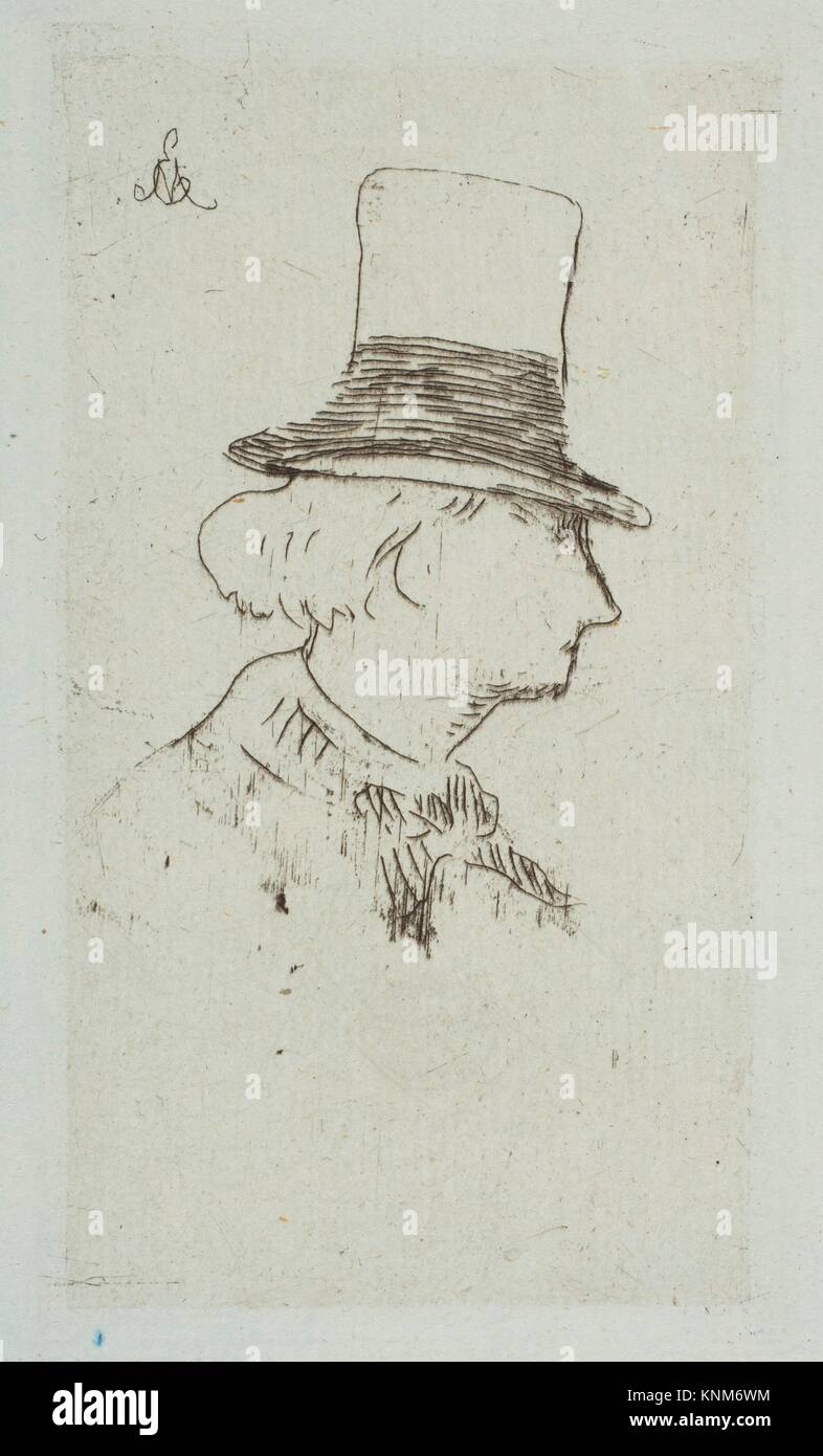 Portrait of Charles Baudelaire in Profile. Series/Portfolio: Strölin edition, 1905; Artist: Édouard Manet (French, Paris 1832-1883 Paris); Sitter: Stock Photo