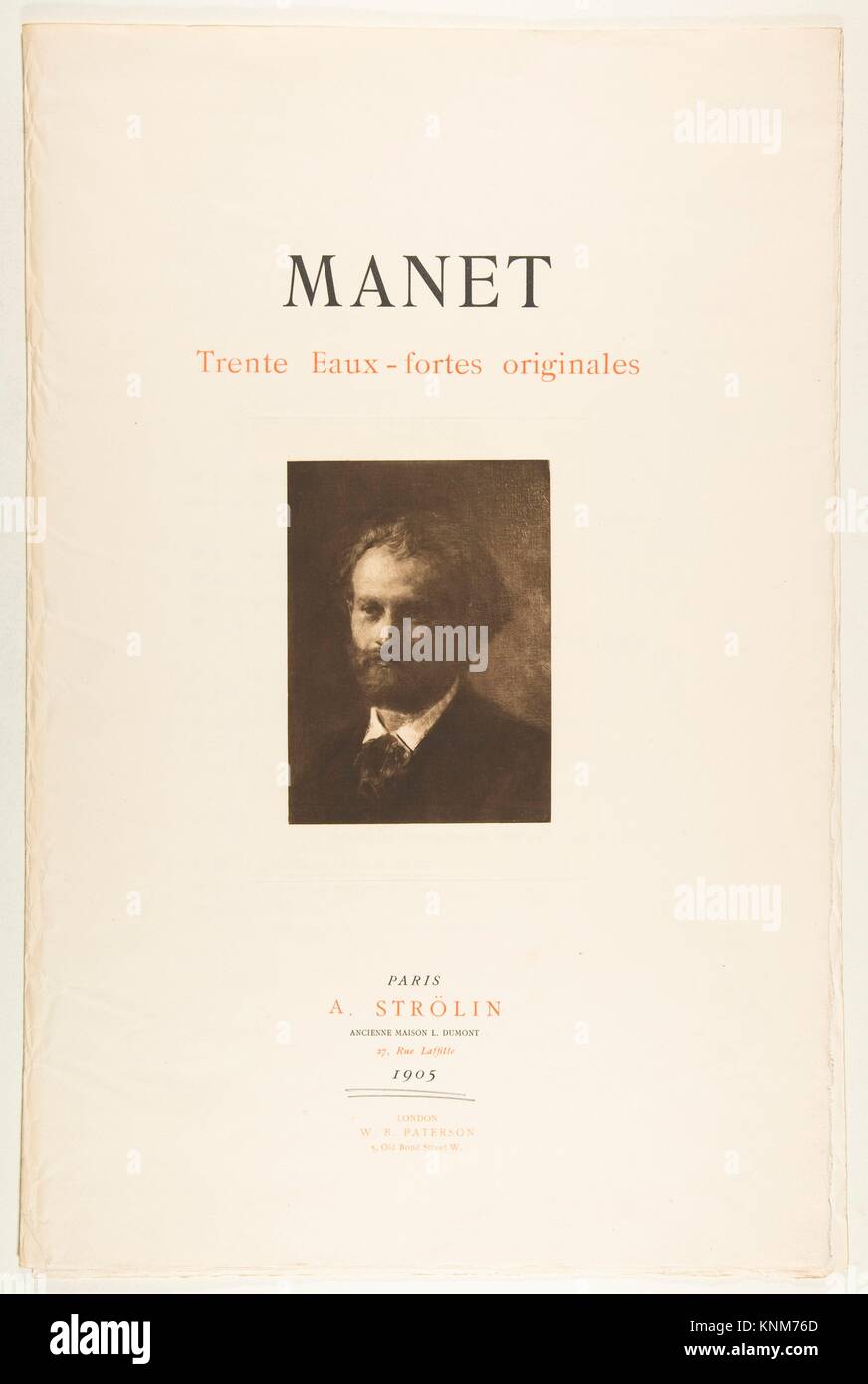 MANET. Trente Eaux-Fortes Originales. Paris: A. Strölin, 1905. Artist: Édouard Manet (French, Paris 1832-1883 Paris); Publisher: Published by A. Stock Photo
