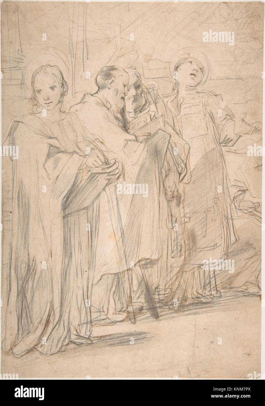 Saints John the Evangelist, Paul, Peter, and Stephen. Artist Ferraù