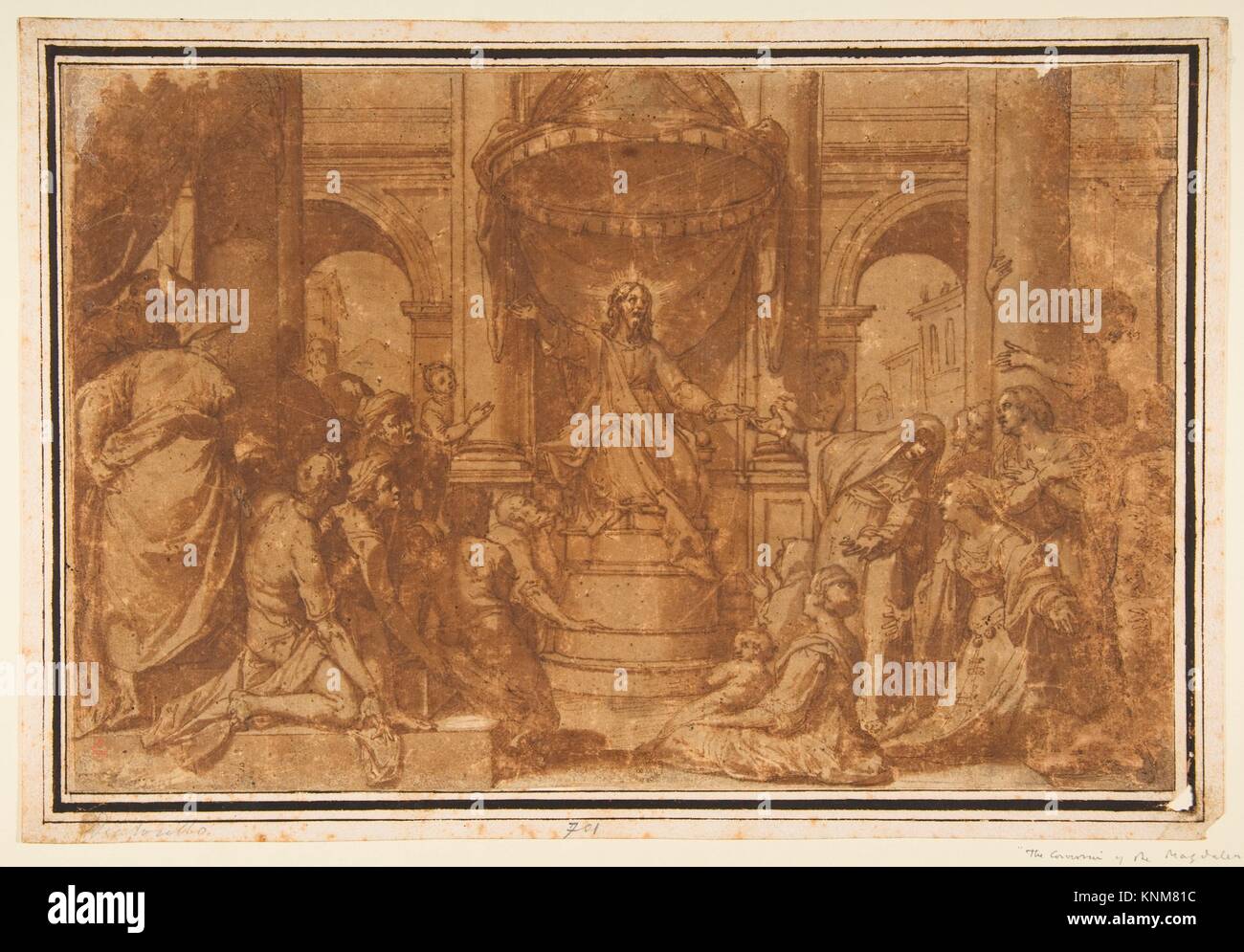 Christ Preaching. Artist: After Federico Zuccaro (Zuccari) (Italian, Sant´Angelo in Vado 1540/42-1609 Ancona); Date: 16th century; Medium: Pen and Stock Photo