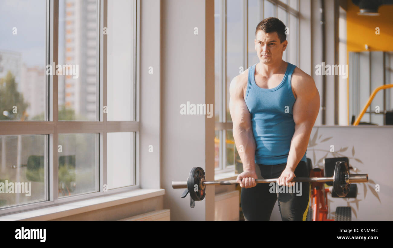 Male Bodybuilder And Mirror High Resolution Stock Photography and