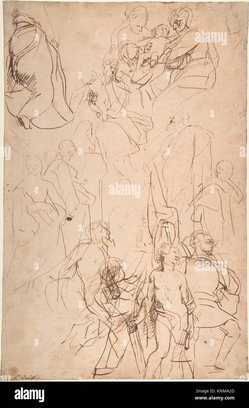 The Virgin Adored by Saints (recto); Study of the Torso Belvedere