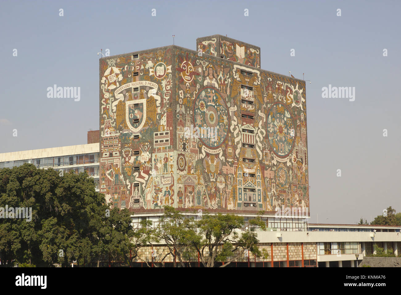 Central Library of the UNAM University, Mexico City Stock Photo