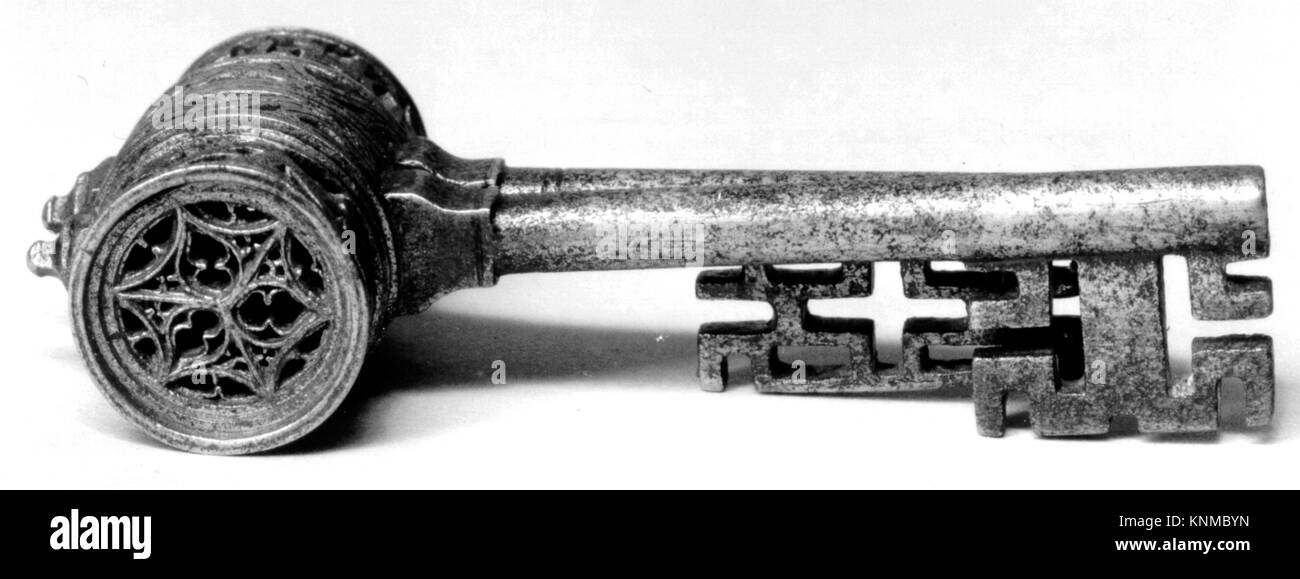 A European double key from the 15th–16th century, made of iron ...
