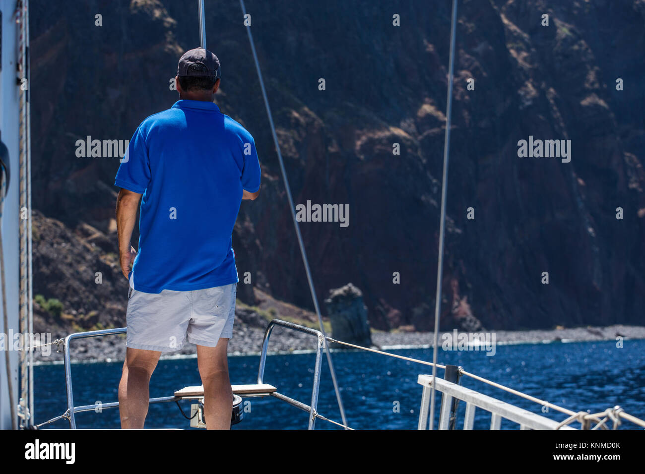 Skipper on sailboat Capitan of a Sailboat Stock Photo Alamy