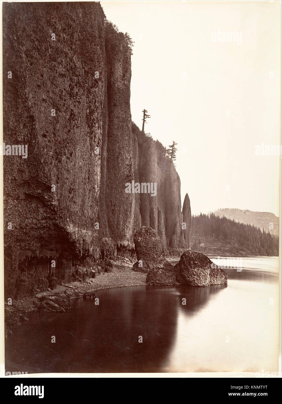 Cape Horn, Columbia River, Oregon. Artist: Carleton E. Watkins (American, 1829-1916); Date: 1867; Medium: Albumen silver print from glass negative; Stock Photo